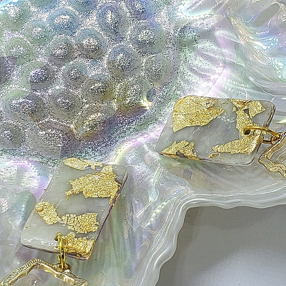 Rectangle dangle earrings - Picture 4 of 5